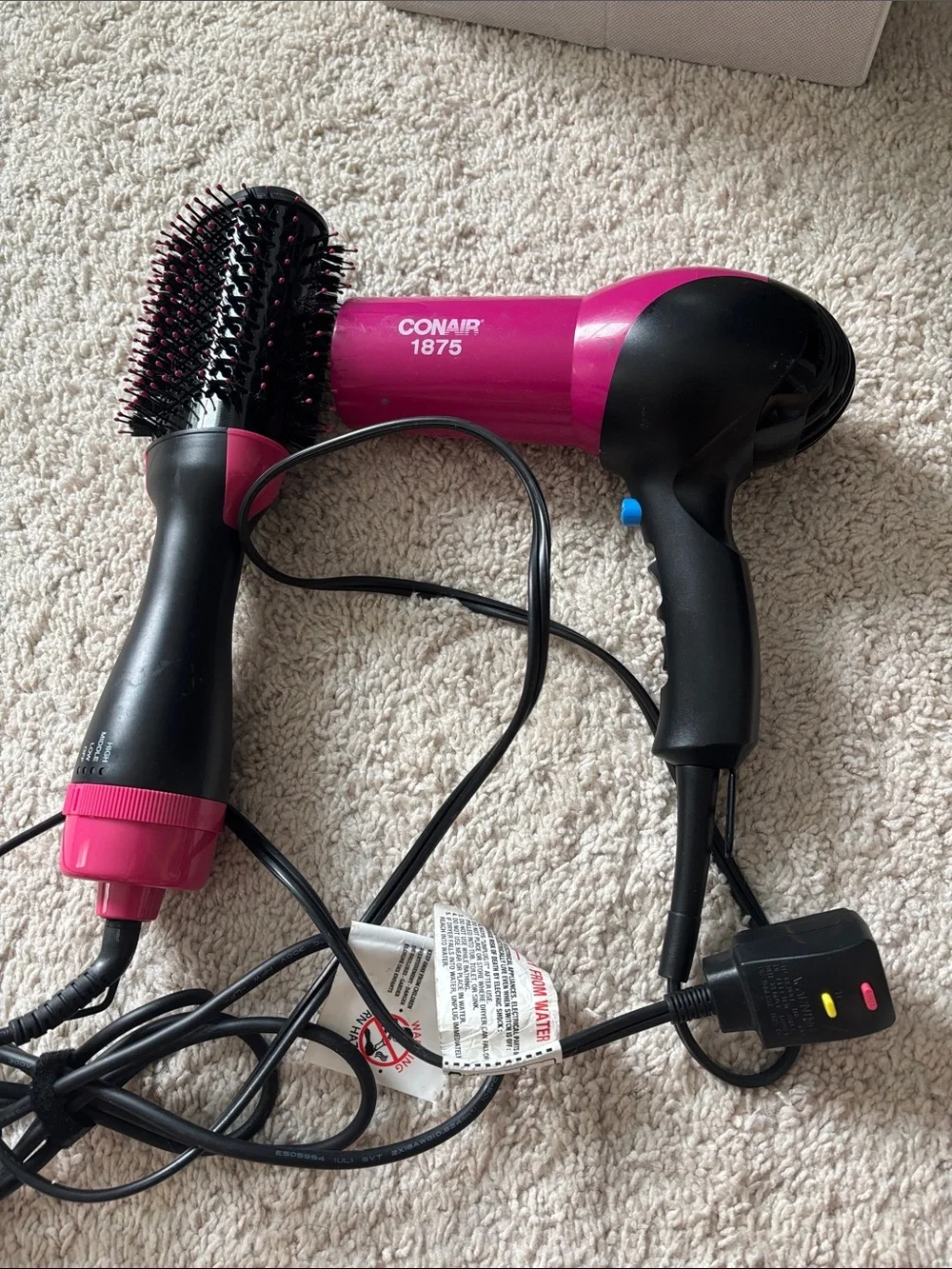 Pink Hair Dryer with Styling Brush